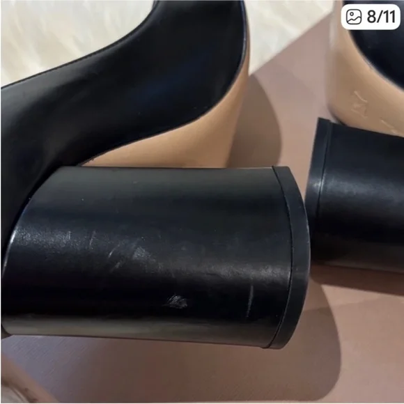 Gianvito Rossi Elegant Black Leather Block Heels Sz:37 - Picture 8 of 11